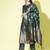 Green cotton silk jacquard designer festive wear readymade suit
