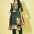 Green silk jacquard designer festive wear readymade suit