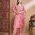 Pink silk blend designer festive wear readymade suit