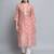 Peach pink silk blend designer festive wear readymade suit