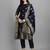Navy-blue cotton silk jacquard designer festive wear readymade suit