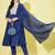 Royal blue chanderi modal butti designer festive wear readymade suit