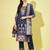 Blue cotton silk jacquard designer festive wear readymade suit