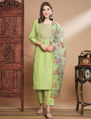 Pista silk blend designer festive wear readymade suit 1