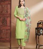 Pista silk blend designer festive wear readymade suit