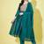 Teal chanderi modal butti designer festive wear readymade suit