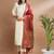 Cream cotton silk blend designer festive wear readymade suit
