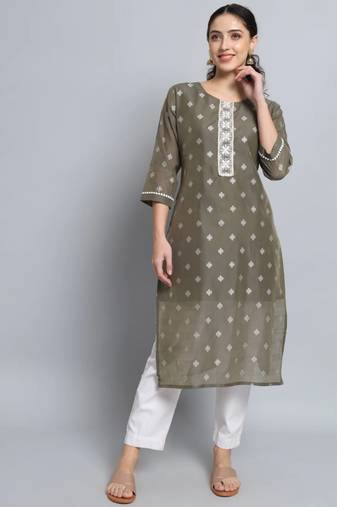 Grey silk blend designer festive wear readymade suit