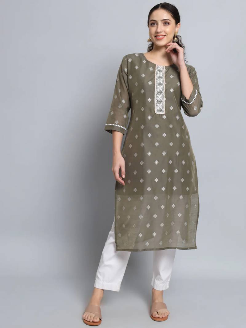 Grey silk blend designer festive wear readymade suit