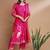 Pink cotton silk jacquard designer festive wear readymade suit