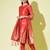 Red cotton silk jacquard designer festive wear readymade suit