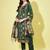 Green cotton silk jacquard designer festive wear readymade suit