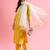 Yellow silk blend designer festive wear readymade suit