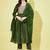 Mehendi green chanderi modal butti designer festive wear readymade suit
