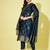 Blue cotton silk jacquard designer festive wear readymade suit