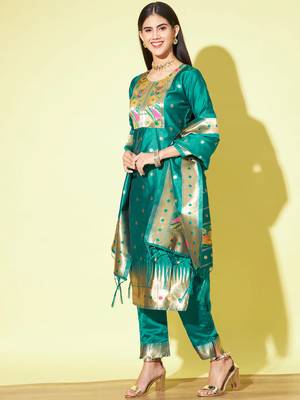Rama silk jacquard designer festive wear readymade suit 3
