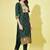 Green silk jacquard designer festive wear readymade suit
