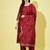 Maroon cotton silk jacquard designer festive wear readymade suit