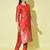 Red cotton silk jacquard designer festive wear readymade suit