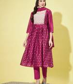 Purple chanderi modal butti designer festive wear readymade suit