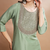 Green silk blend designer festive wear readymade suit