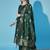 Green cotton silk jacquard designer festive wear readymade suit