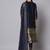 navy-blue fancy cotton silk kurta set