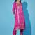 Pink cotton silk jacquard designer festive wear readymade suit
