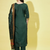 Green silk jacquard designer festive wear readymade suit