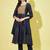 Navy blue chanderi modal butti designer festive wear readymade suit