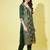 Green cotton silk jacquard designer festive wear readymade suit