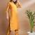 Mustard cotton silk blend designer festive wear readymade suit