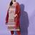 Maroon silk blend designer festive wear readymade suit