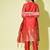 Red cotton silk jacquard designer festive wear readymade suit