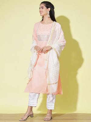 Maroon silk blend designer festive wear readymade suit 2