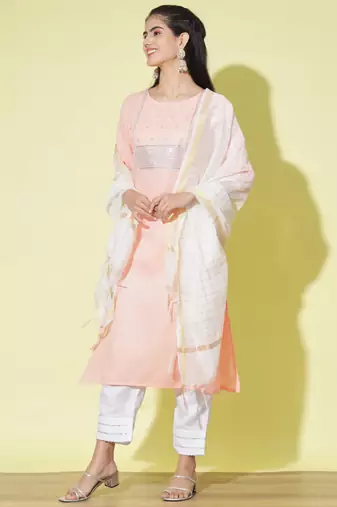 Maroon silk blend designer festive wear readymade suit