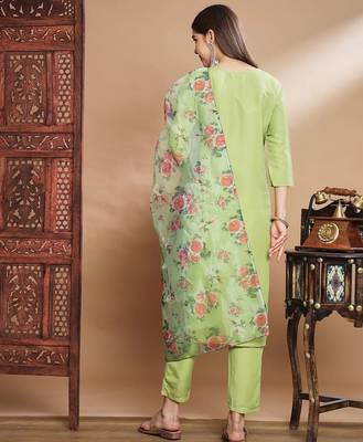 Pista silk blend designer festive wear readymade suit 3