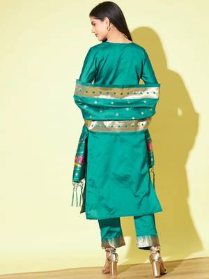 Rama silk jacquard designer festive wear readymade suit 4