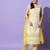 Yellow silk blend designer festive wear readymade suit