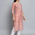 Peach pink silk blend designer festive wear readymade suit
