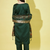Green cotton silk jacquard designer festive wear readymade suit