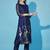 Navy blue cotton silk jacquard designer festive wear readymade suit