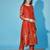 Red cotton silk jacquard designer festive wear readymade suit