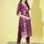 Purple cotton silk jacquard designer festive wear readymade suit