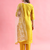 Yellow silk blend designer festive wear readymade suit