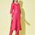 Cherry-red cotton silk blend designer festive wear readymade suit