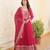 Pink faux blooming georgette designer festive wear readymade suit