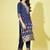 Blue cotton silk jacquard designer festive wear readymade suit