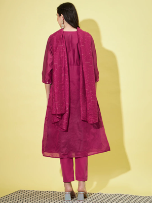 Purple chanderi modal butti designer festive wear readymade suit 3