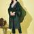 Green chanderi modal butti designer festive wear readymade suit